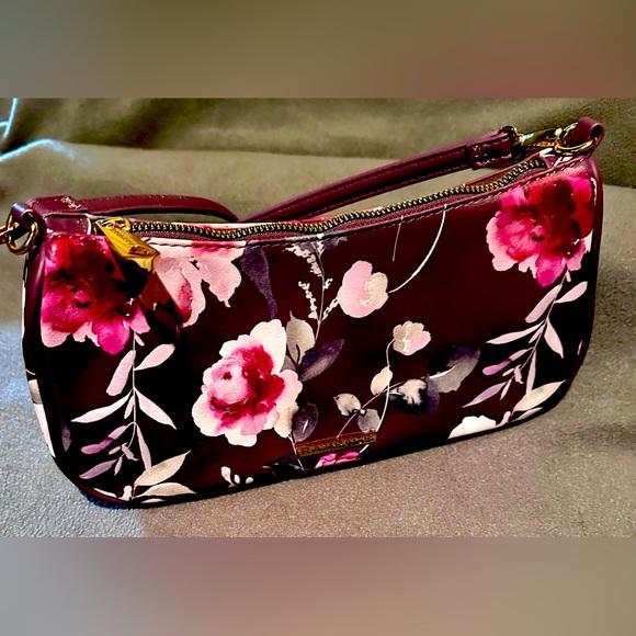Rampage Purple And Pink Floral Hobo Shoulder Bag NWT MSRP $58 Purse Short - Picture 8 of 11